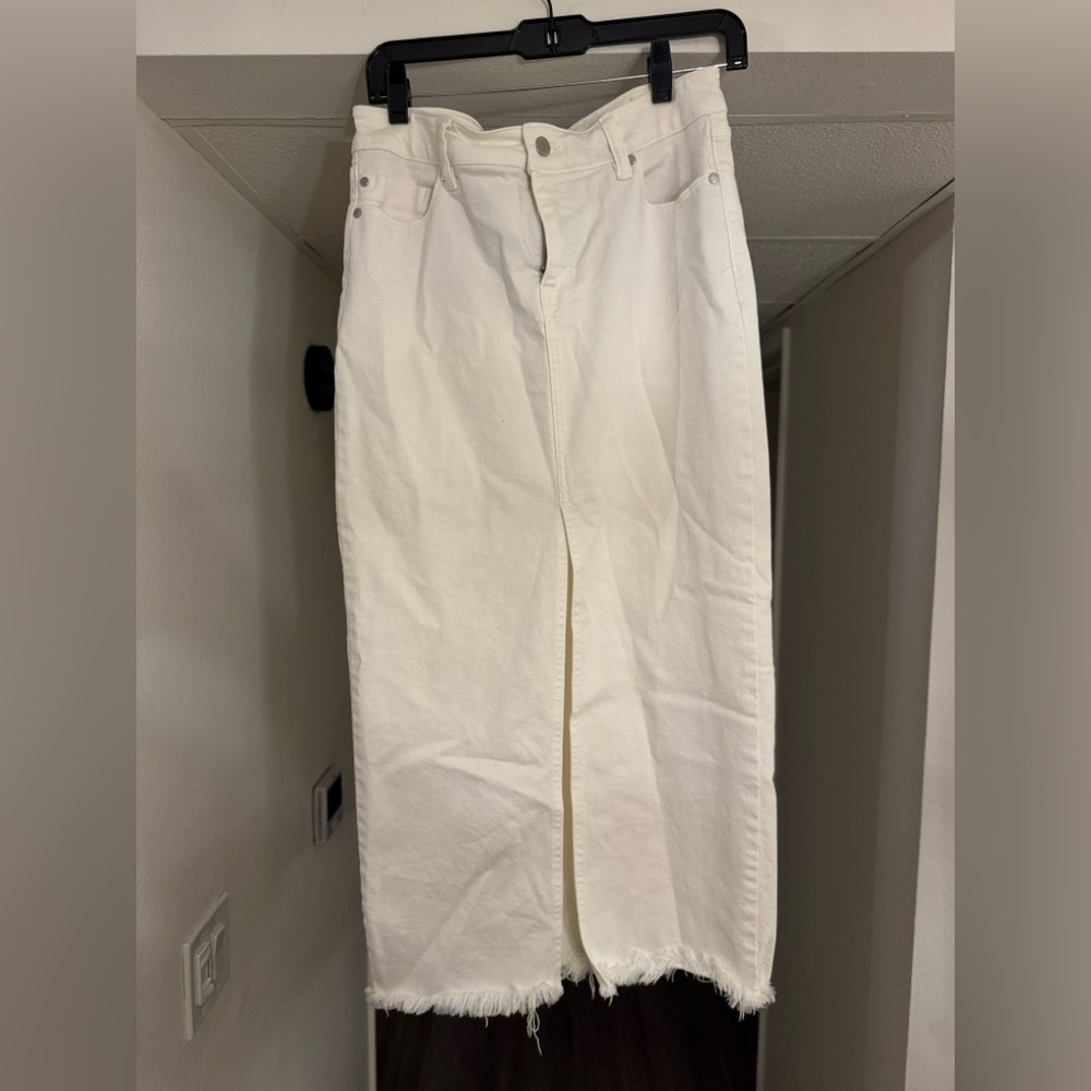 Liverpool White Denim Skirt